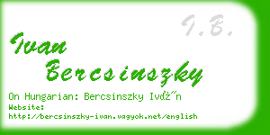 ivan bercsinszky business card